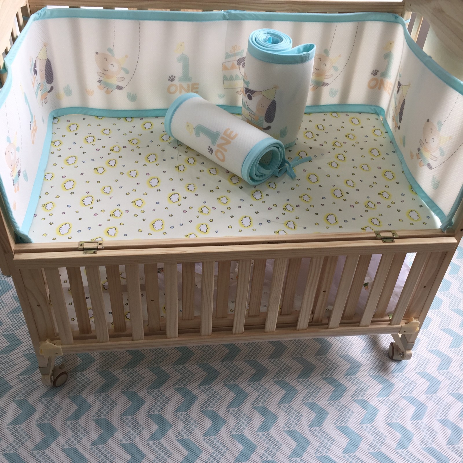 3D Breathable Think Mesh baby Crib Bed Bumper
