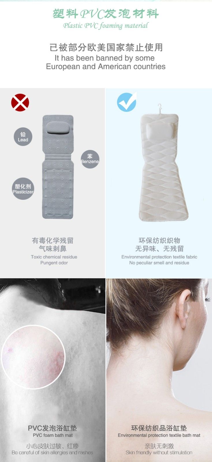 Amazon Best Seller Washable And Luxury Full Body Bath Cushion from China