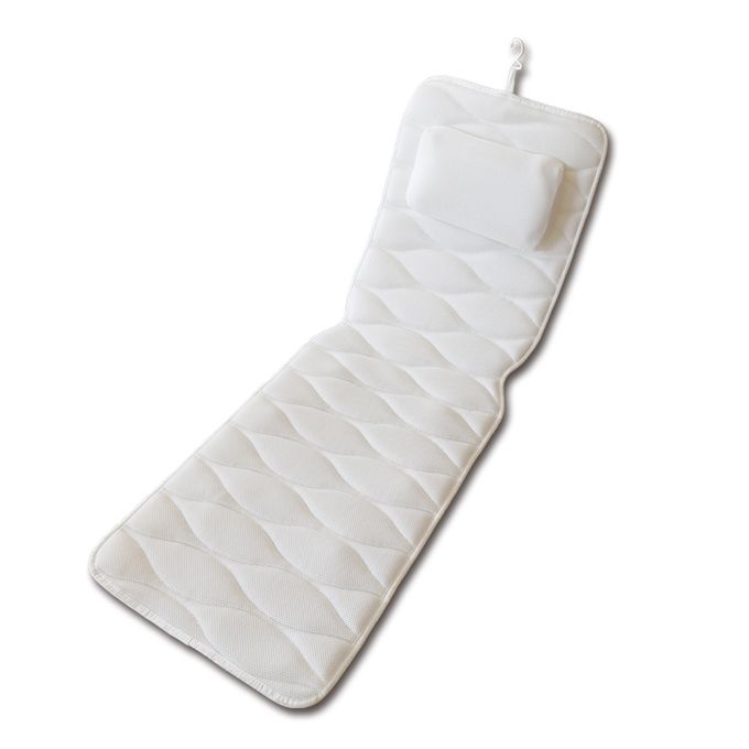 【Non-slip Suction Cup】This unique bathtub mat has 30 large suction cups on the back to keep the pillow on a smooth surface. 【Soft Materials 】The raw materials we choose are high-quality PVC approved by REACH. 【Designed for your comfort】The bath mat features an ergonomic pillow that allows you to apply a mask or mask while bathing. 【Easy To Clean】The machine washable spa pillow is made of 3D air mesh technology with a large mesh on the back. 【Comfortable