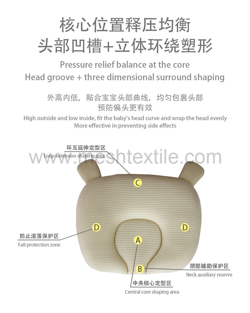 Flat Head Prevention Air Spacer Baby Pillow 